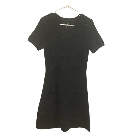 Gap Womens Short Sleeve Sweater Dress Size Small Cotton Black Fall Preppy NEW - Picture 5 of 13